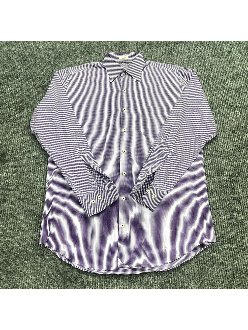 Peter Millar Button Down Shirt Mens Medium Seaside Finish Purple Gingham Plaid